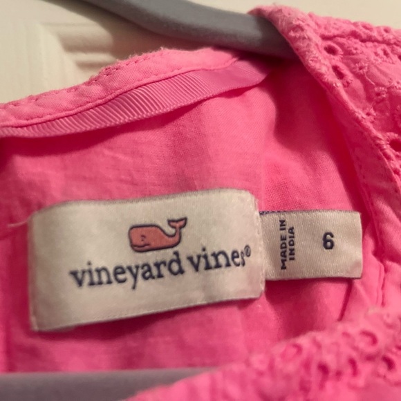 Vineyard Vines Pink Allamanda Floral Eyelet Flutter Sleeve Dress - Picture 4 of 6